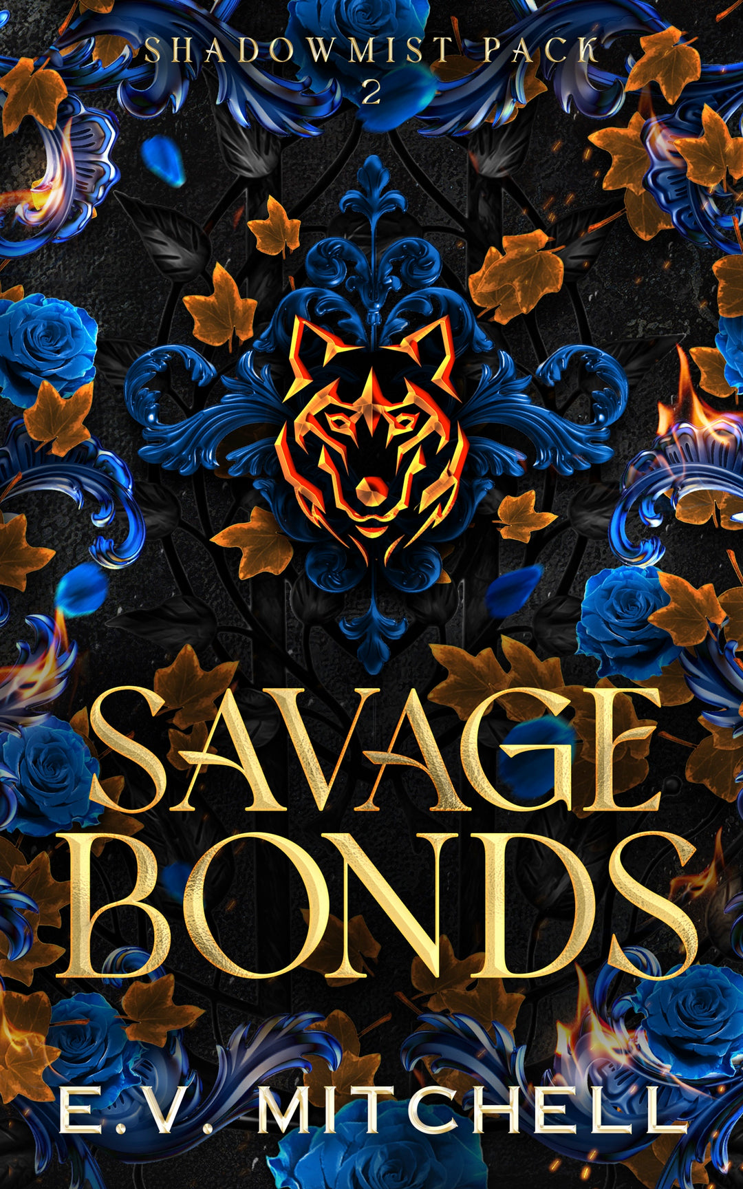 Savage Bonds by Evie Mitchell book cover for her Shadowmist pack paranormal monster romance novel