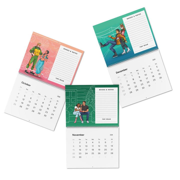 Printify Calendar Standard Wall Calendar 2026 | Perfect for Romance Readers | Bookish Romance Calendar