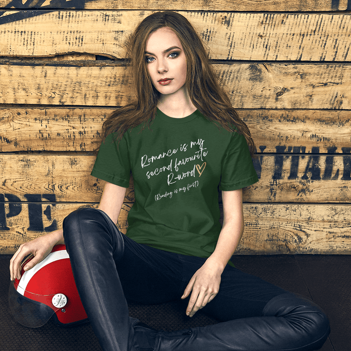 Evie Mitchell Forest / S Romance is my second favourite R-word - Dark T-Shirts - UK Spelling