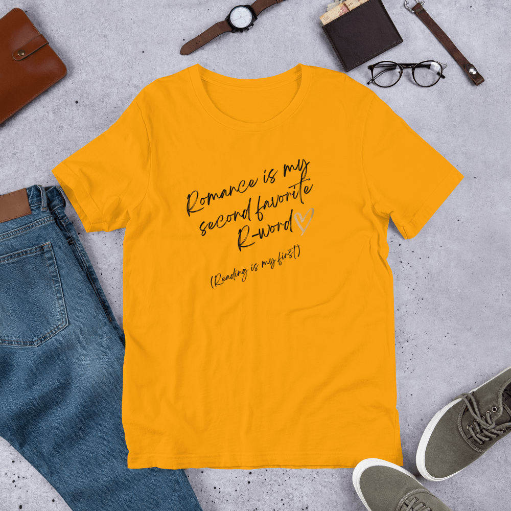 Evie Mitchell Gold / S Romance is my second favorite R-word - Light T-Shirts - USA Spelling