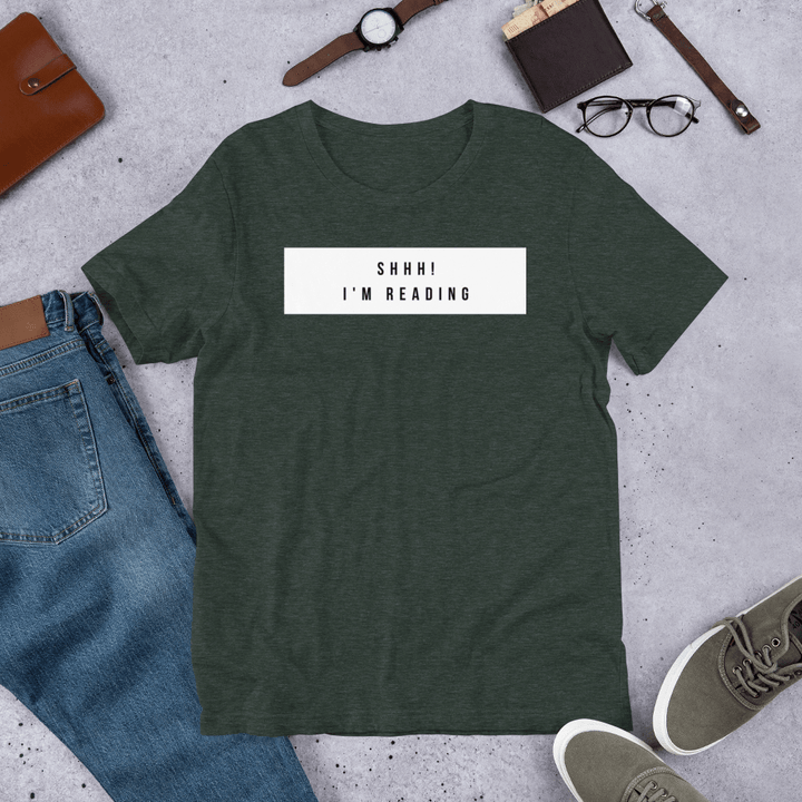 Evie Mitchell Heather Forest / S Shhh! I'm reading - T-shirt