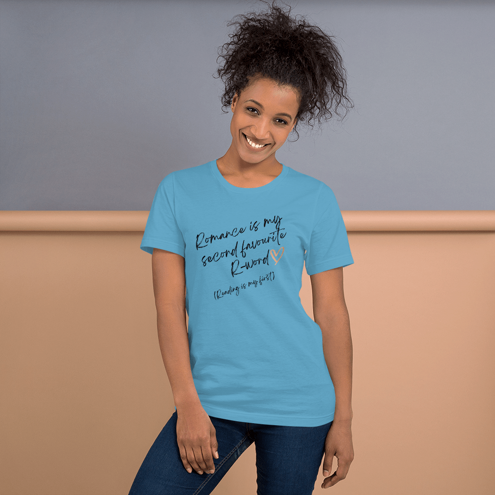 Evie Mitchell Ocean Blue / S Romance is my second favourite R-word - Light T-Shirts - UK Spelling