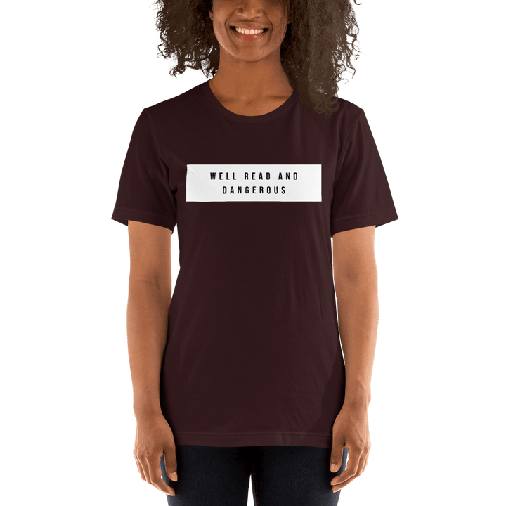Evie Mitchell Oxblood Black / S Well Read and Dangerous - T-Shirt